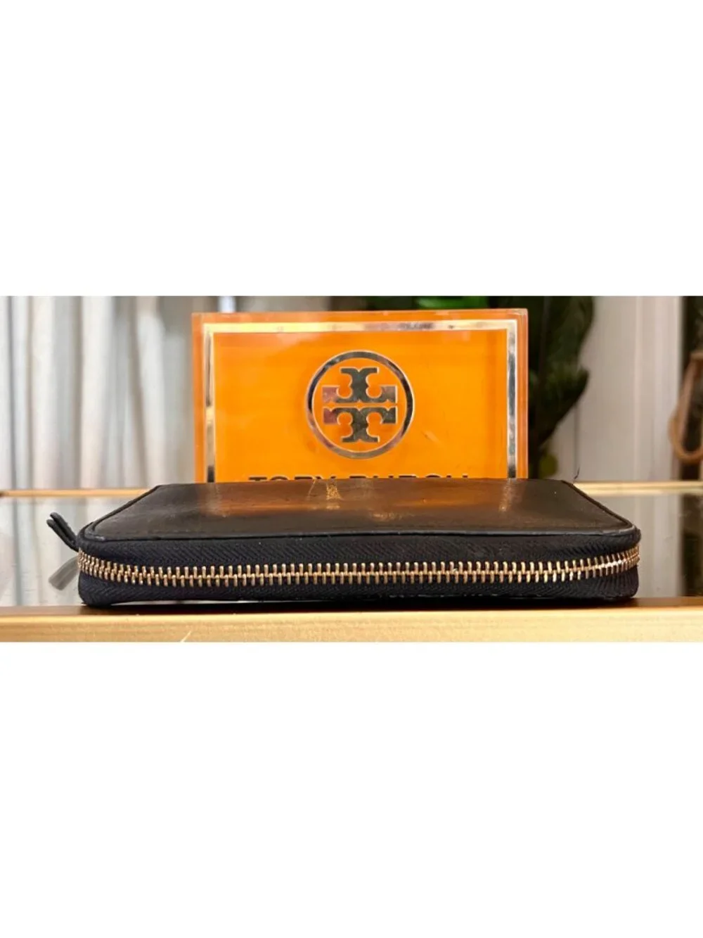 Authentic Tory Burch Black Leather Harper Cell Phone Wallet